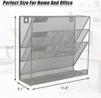 EASEPRES Desk File Organizer Mesh 4-Tier, Hanging Wall Mount Document - Image 2