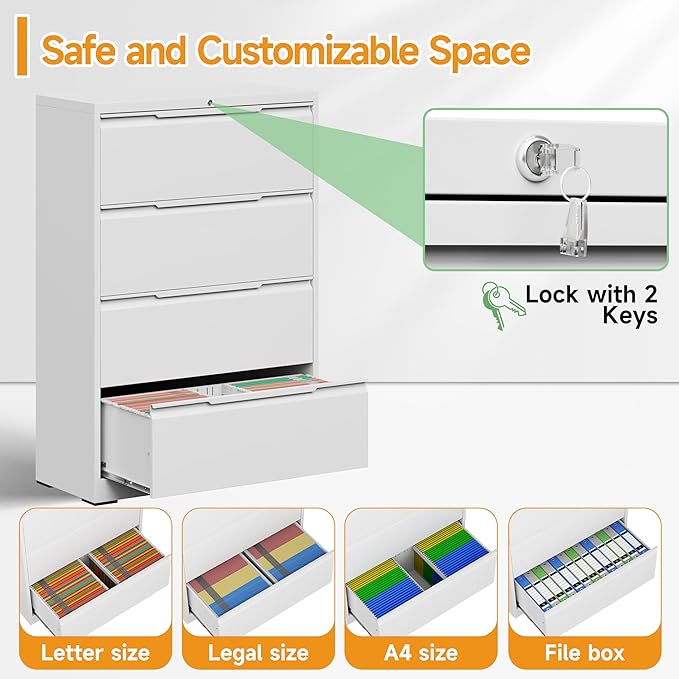 LONGLINK 4 Drawer Lateral File Cabinets - Image 6