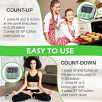 Leumoi 24 Pcs Digital Kitchen Timers Magnetic Back Timers Bulk Large Screen - Image 6