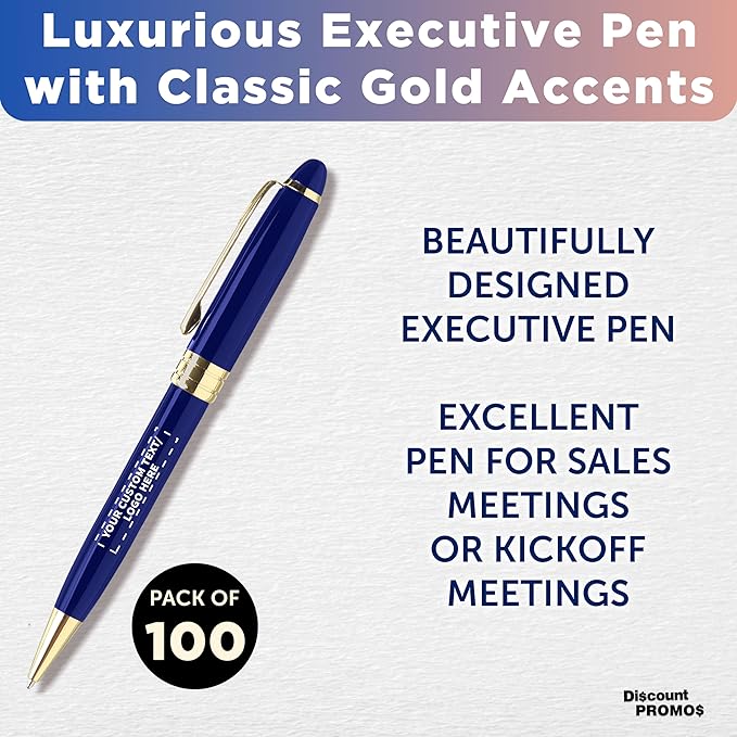 DISCOUNT PROMOS 100 Ultra Executive Pens Pack - Image 3