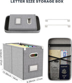 Oterri File Organizer Box with Lid, Hanging Filing File Box with Mesh Pocket - Image 2