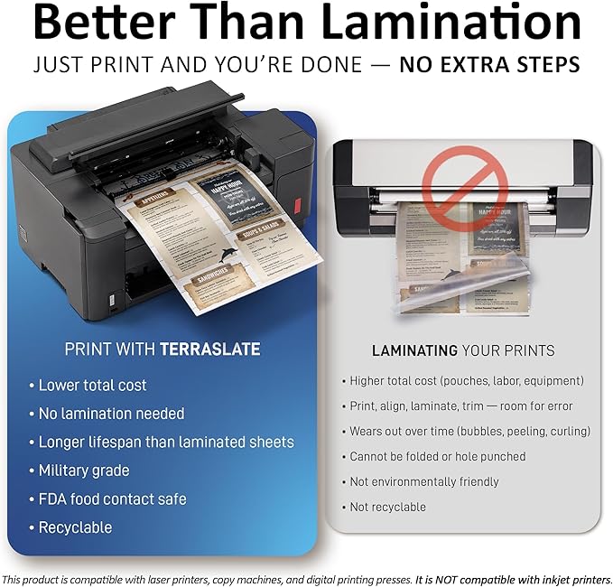 TerraSlate Premium Waterproof Paper, 5 MIL 8.5” x 11”, Laser Printer & Copy - Image 5