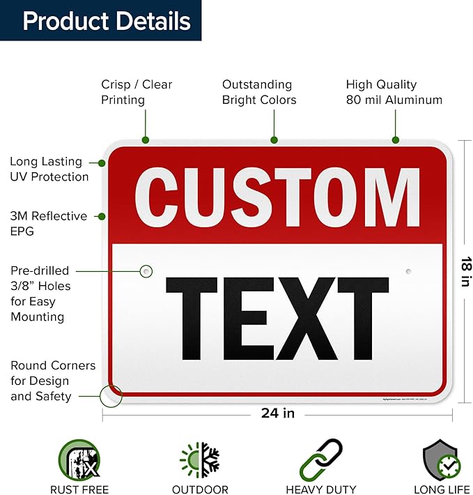 Custom Sign, Custom Sign for Business, Indoor/Outdoor use. 18x24 Inches - Image 6
