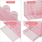Marbrasse Desk Organizer with File Holder, 5-Tier Paper Letter Tray Organizer - Image 4