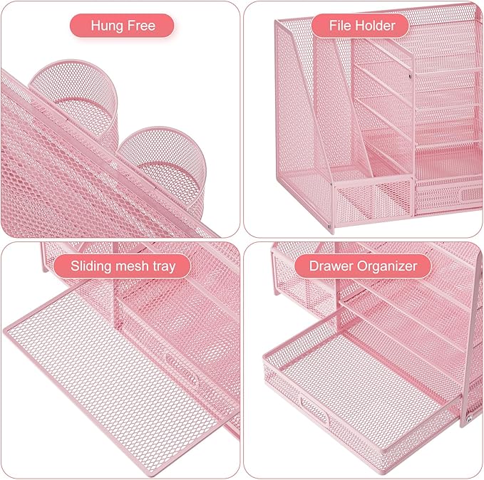 Marbrasse Desk Organizer with File Holder, 5-Tier Paper Letter Tray Organizer - Image 4