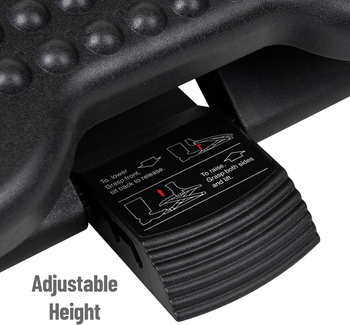 Mind Reader Foot Rest, Under Desk at Work, Ergonomic, Height Adjustable, Offi...