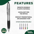 DISCOUNT PROMOS Custom Stylus Ballpoint Pens Set of 100, Personalized Bulk Pack - Image 2