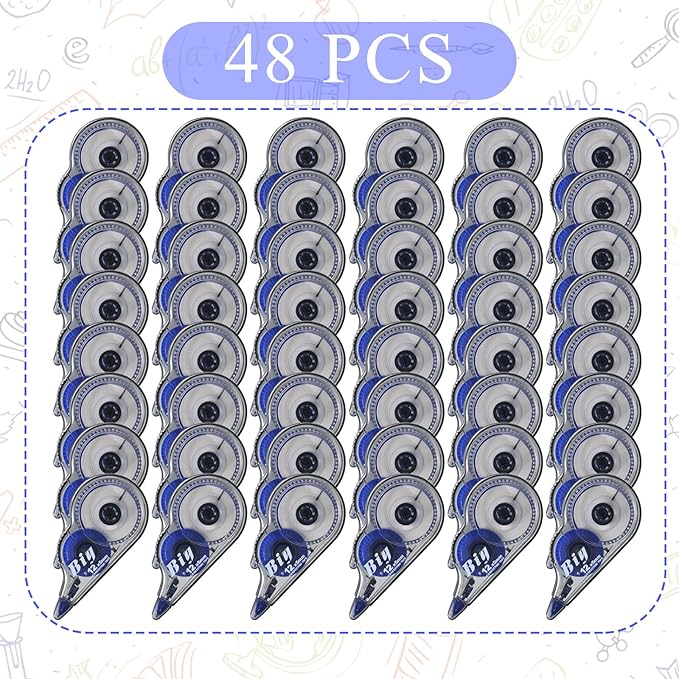 Chivao 48 Pack White Correction Tape, Classroom Correction Tape Wipe out Easy - Image 2