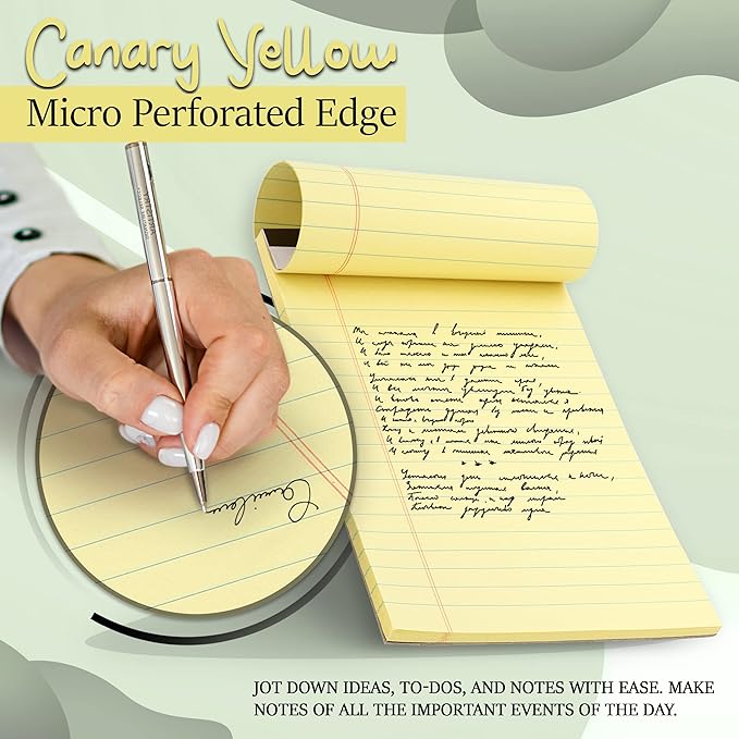 Emraw Jr. Legal pad, Small Note Pads Legal Ruled Writing Pad. Perforated Edge. - Image 7