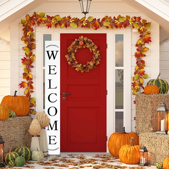 Tall Outdoor Welcome Sign for Front Door, 6ft White Welcome Sign, Rustic Tall - Image 8