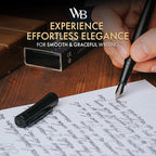 Wordsworth & Black Fountain Pen Set, Broad Nib, Includes 24 Pack Ink Cartridges - Image 2