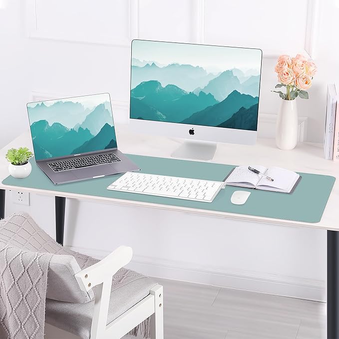 Leather Desk pad Protector, Large Desk mat - Image 5