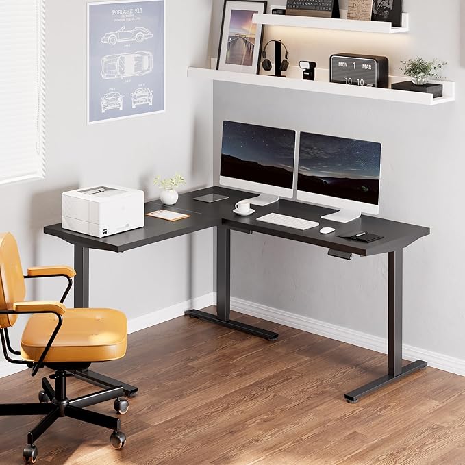 FLEXISPOT L Shaped Standing Desk, 63 x 55 Inch Electric Height Adjustable - Image 2