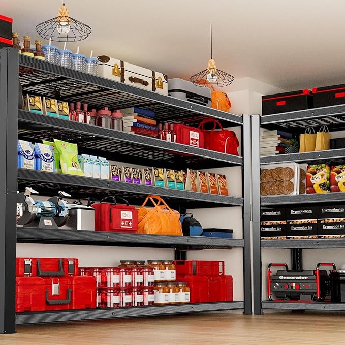 ZEUKMXOO 62" W 3050LBS Storage Shelves Unit, 5 Tier Heavy Duty Metal Shelving - Image 2