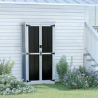 gdlf outdoor storage cabinet, wood & metal garden, side view
