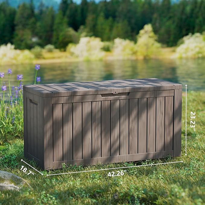 Yardgrace 80 Gallon Outdoor Storage Box Waterproof, Resin Deck Boxes - Image 5