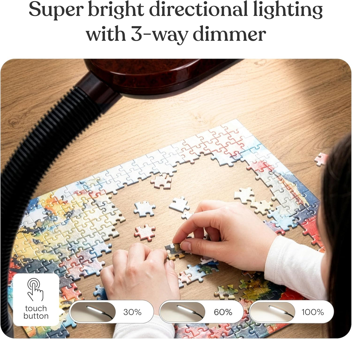 Brightech Litespan - Bright LED Floor Reading Lamp for Over Chair Crafts and ...