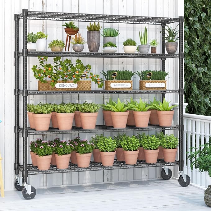 Homdox 5 Tier Heavy Duty Metal Wire Shelving - Image 4