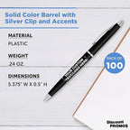 DISCOUNT PROMOS Custom Langham Ballpoint Pens Set of 100, Personalized Bulk Pack - Image 4