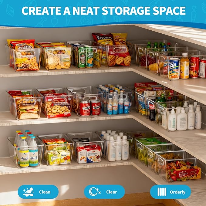 KJIXYUNG 6 Pack Clear Stackable Storage Bins - Image 2