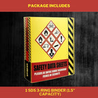 Ring Binder Depot SDS Binder, Heavy Duty 3 Ring Binder with 1.5 in Capacity Holds 250 Pages, Trilingual with EnglishSpanishFrench, Durable and Highly Visible Safety Data Sheets, Yellow