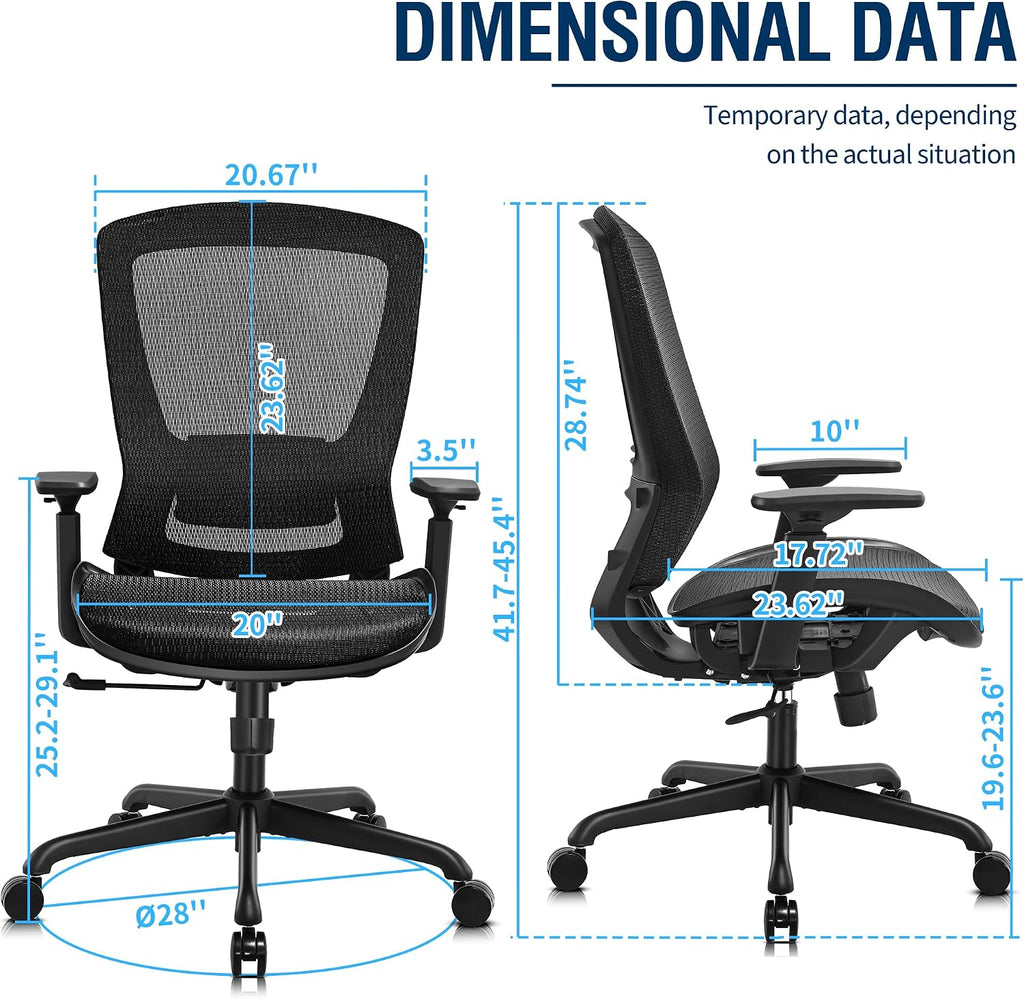 elabest ergonomic mesh office chair,comfy computer desk chair, close-up detail