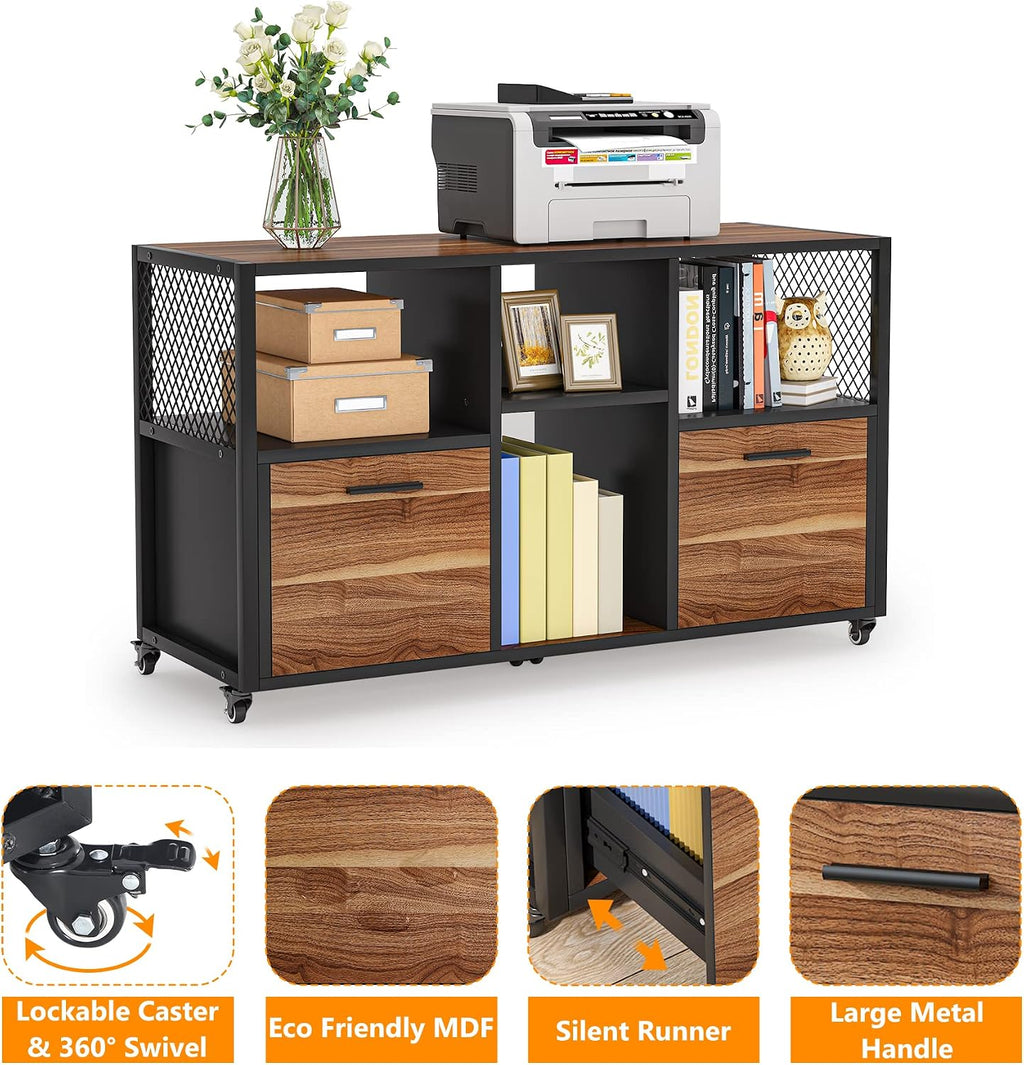 tribesigns 2 drawer wood file cabinets, modern mobile, package contents