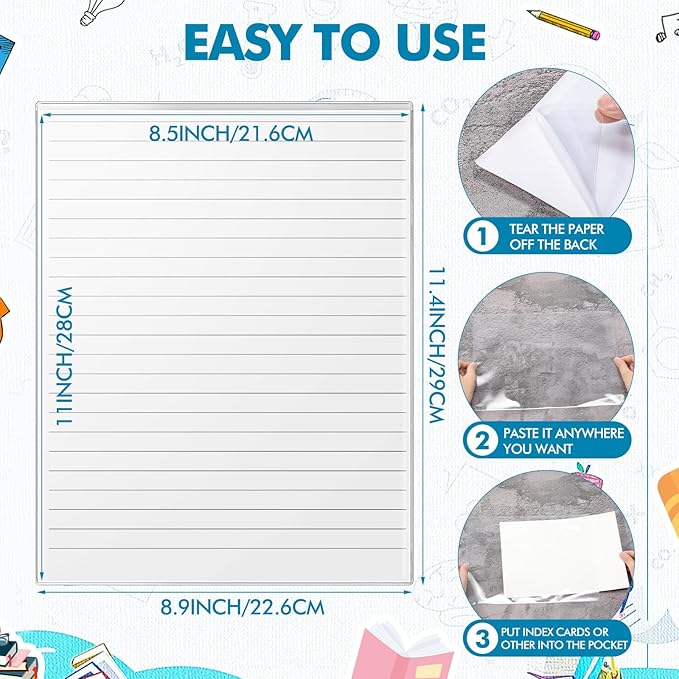 Outus Self Adhesive Shop Ticket Holders Clear Plastic Sleeves Adhesive Pockets - Image 2