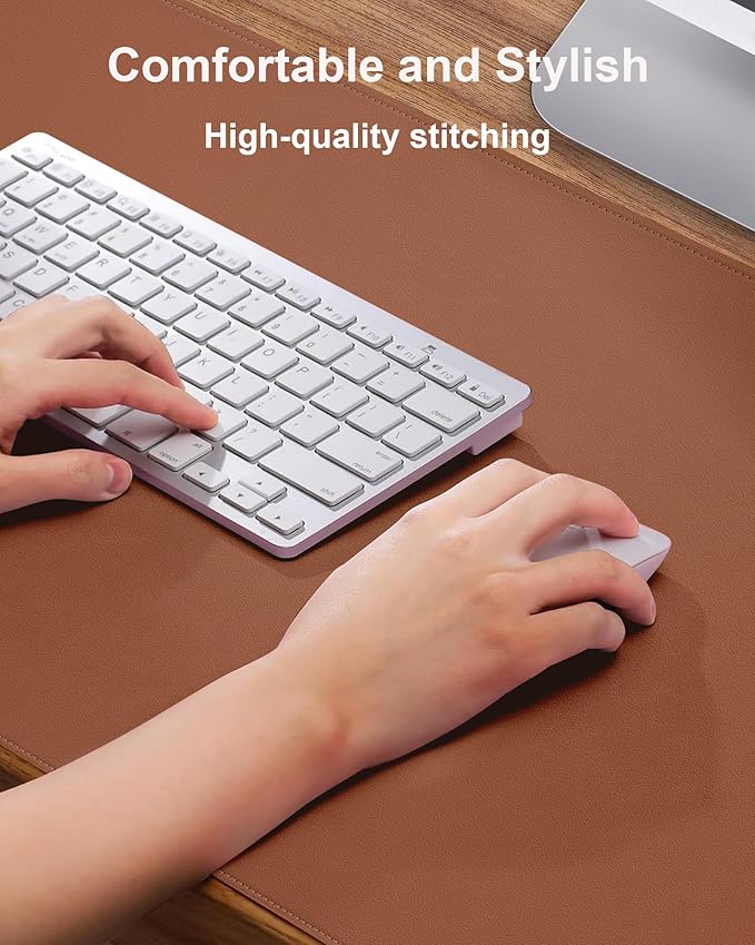 Leather Desk Mat, Mouse Pad, Office Desk Pad, Non-Slip PU Leather Desk Blotter - Image 2