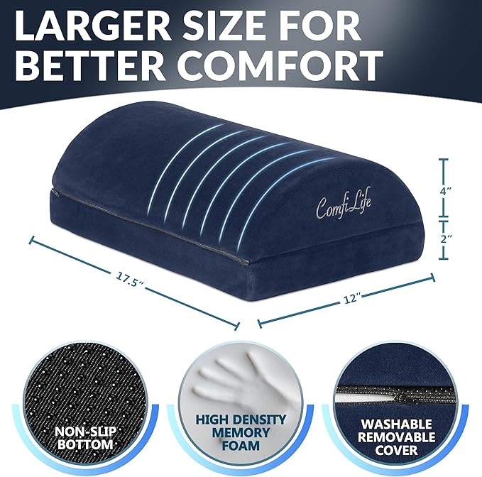 ComfiLife Foot Rest for Under Desk at Work – Adjustable Height Memory Foam Foot - Image 4