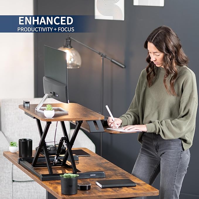 VIVO 26 inch Desk Converter, K Series, Height Adjustable Sit to Stand Riser - Image 4