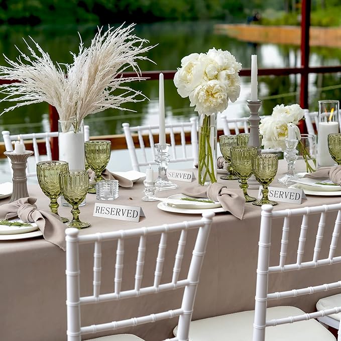 Peryiter 12 Pcs Table Top Reserved Sign Metal Reserved Table Tent Signs Double - Image 4