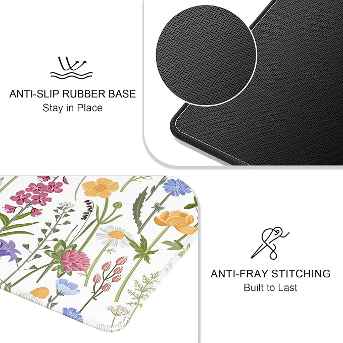 Auhoahsil Mouse Pad, 12 x 10 in Simple Flower Theme Computer Mouse Pad - Image 5