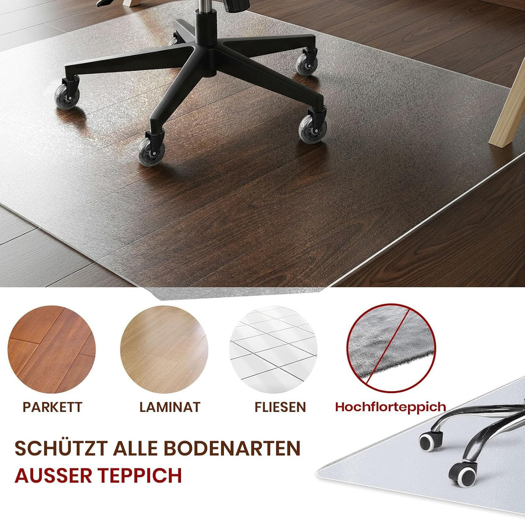 COSYLAND Floor Protection Mat, Office Chair, Transparent, Office Chair Mat and Office Chair Mat, Non-Slip Protective Mat for Floor and Carpet (120 x 120 cm)