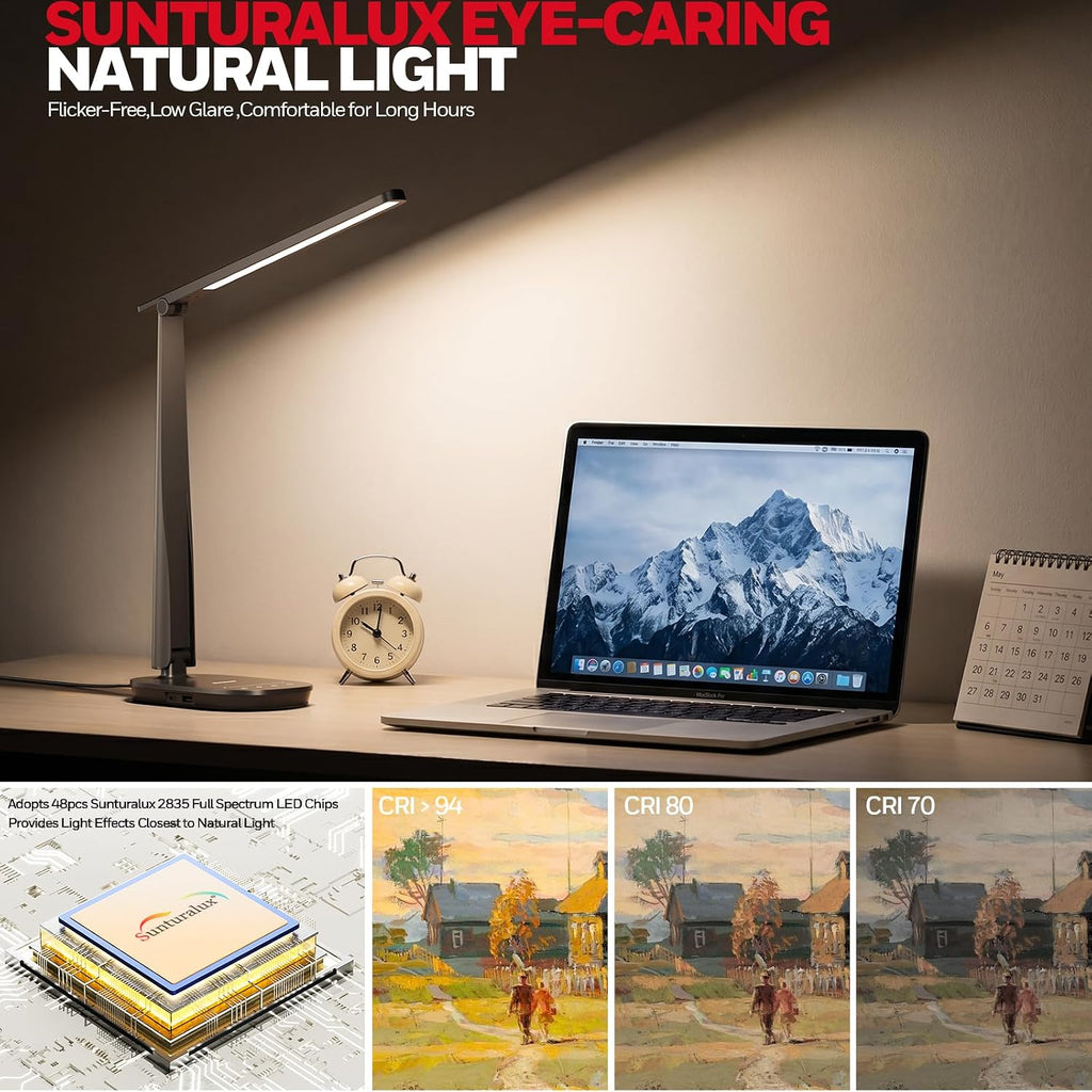 honeywell led desk lamp for home office eye-caring, side view