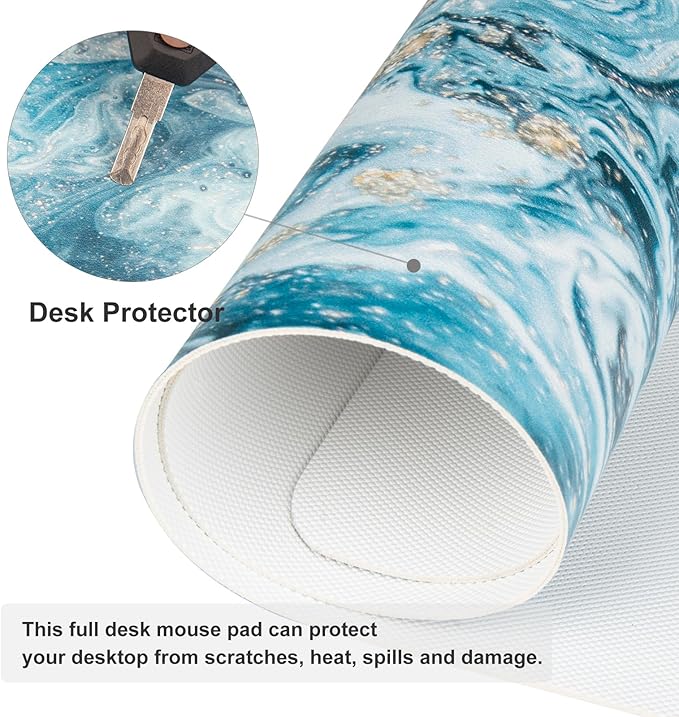 QIYI Large Desk Pad, Keyboard Mouse Pad Desktop Decor, Waterproof PU Leather - Image 4