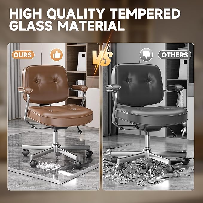 59“ x 47” Beveled Edge Glass Chair Mat - Image 5
