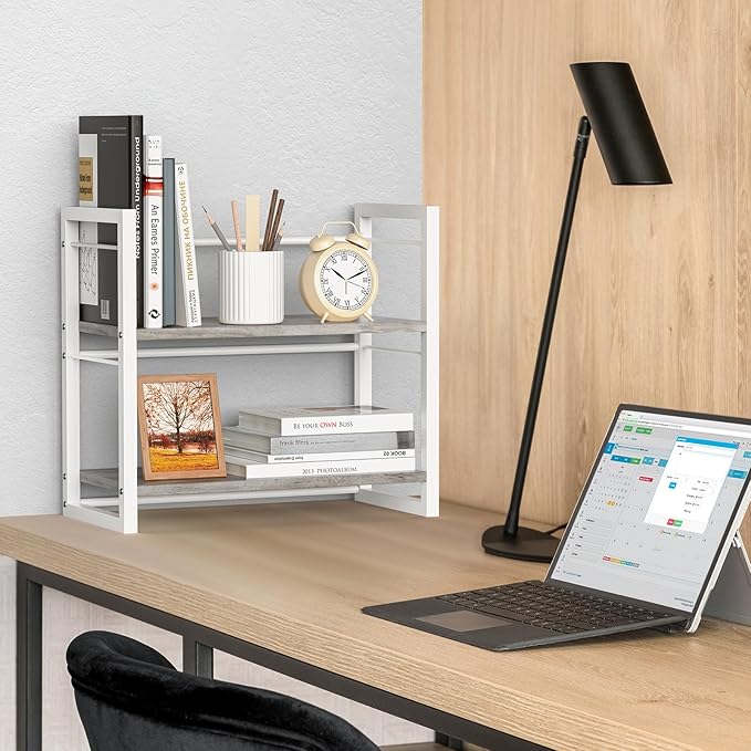 ART-GIFTREE Office Desk Shelf Organizer, Wood Desktop Bookshelf Supplies - Image 5