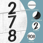 6" Floating Stainless Steel Address House Number, Modern Metal Anti-Rust House - Image 4