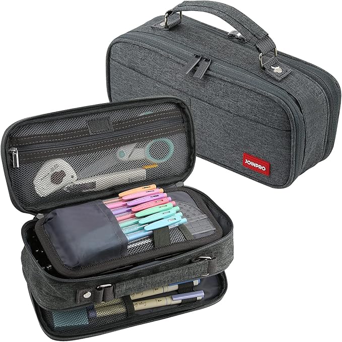 JOINPRO Pencil Case, Large Capacity Pencil Case Organizer; Double Zipper by JOINPRO