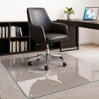 JAMBALAY 55″×46″ Tempered Glass Chair Mat, Heavy Duty Glass Office Floor Mat by JAMBALAY