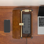 Delamu Wooden Cable Management Box, Retro-Inspired Look Desk Cord Organizer Box - Image 3