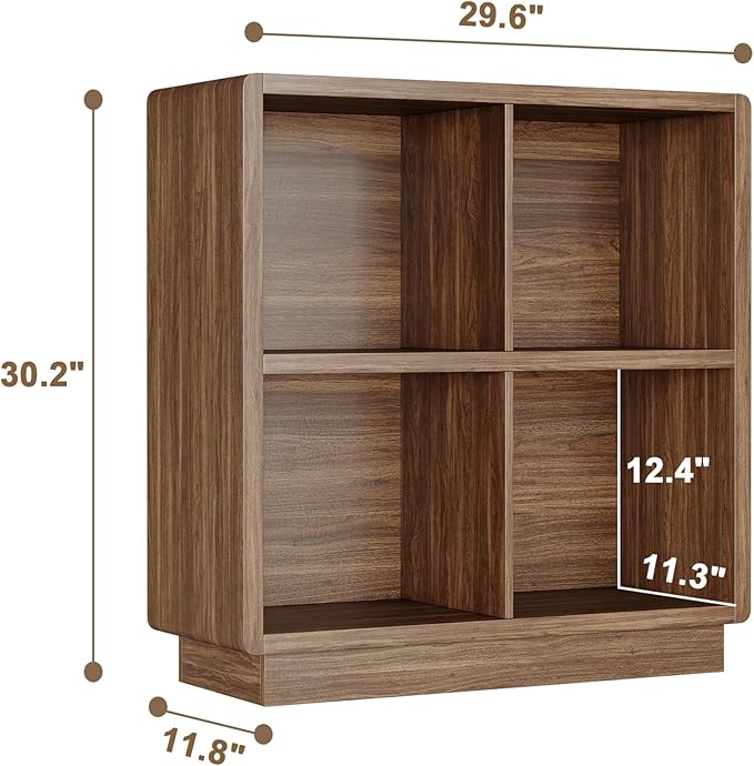 ChooChoo 4 Cube Storage Organizer, Wooden Bookcase - Image 3