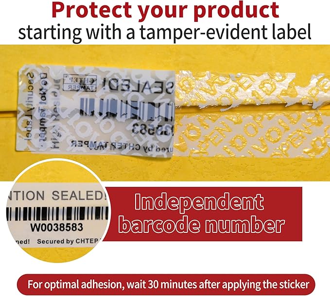ChtepTamper 100 Pieces Total Transfer Tamper-Evident Stickers Security Labels - Image 8