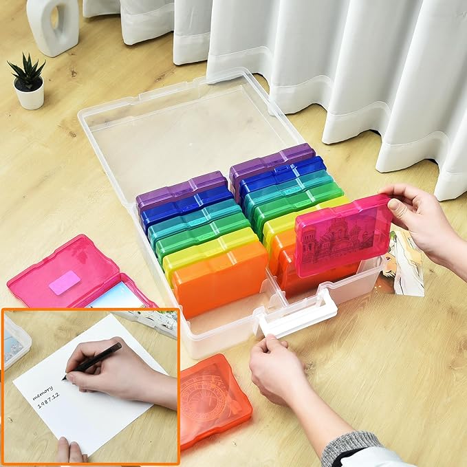 ALINK Photo Storage Box with Handle, Office Supplies - Image 3