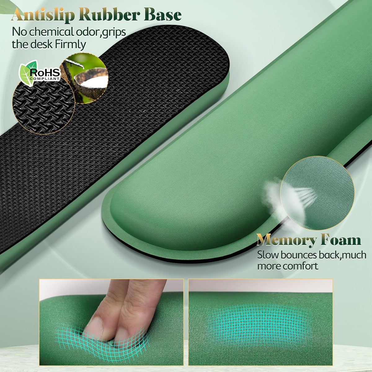 Gimars 17.3'' Extended Keyboard Wrist Rest Pad with 63D High-Density,...