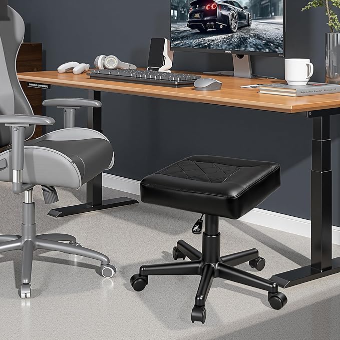 VECELO Under Desk Footrest, PU Ergonomic Foot Rest - Image 6