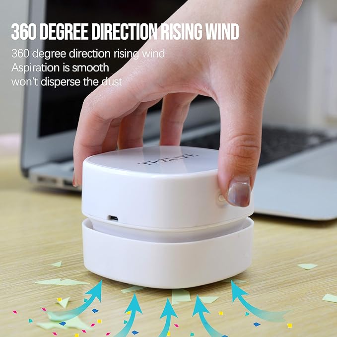TRZLIFE Desk Vacuum Cleaner, Upgraded Mini Desktop Vacuum AA Battery More - Image 9