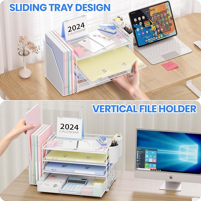 OPNICE Desk Organizer, 4-Tier Desktop File Organizer - Image 6
