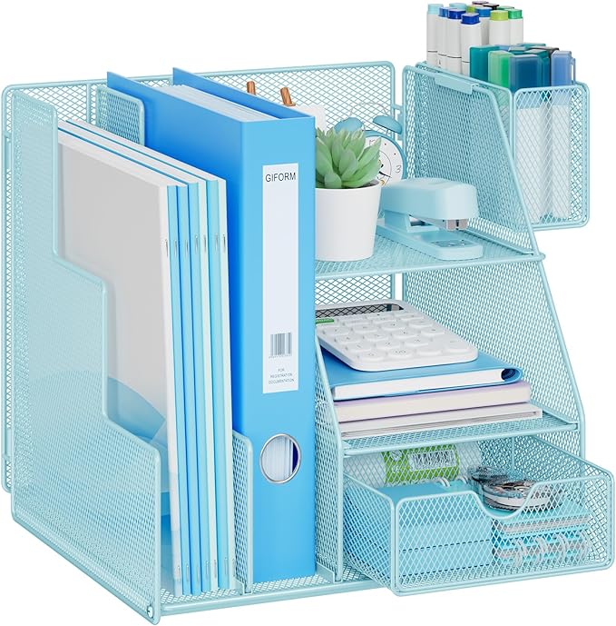 Marbrasse Desk Organizer and Accessories, 3-Tier File Organizer by Marbrasse